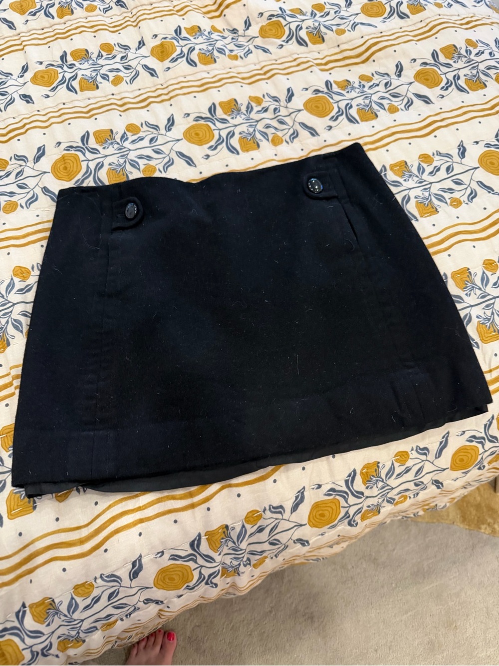 J. Crew Black Mini Skirt with Button Waist Detail - Jenna Lyons